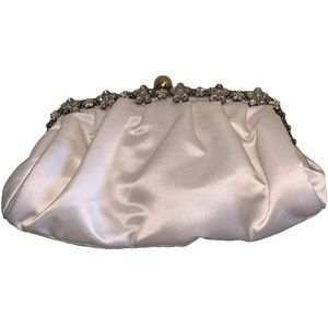 Small white clutch purse